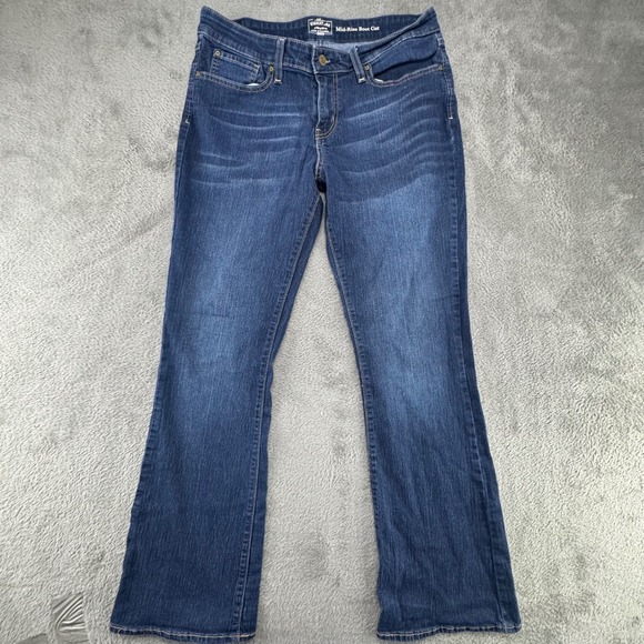 Levi Strauss Signature Gold Mid Rise Boot Cut Jeans Dark Wash Women Size 12M - Picture 2 of 12